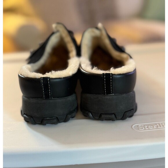 Cole Haan Women's Black Suede Slip On Mules Shearling Lining Sz. 8B Warm Cozy - Picture 8 of 12
